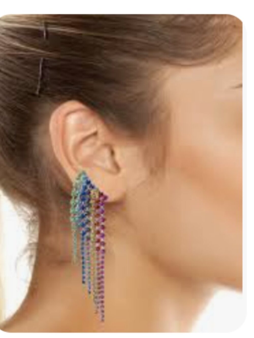 NWOT - Kurt Geiger London Rainbow Crystal Fringe Ear Crawlers